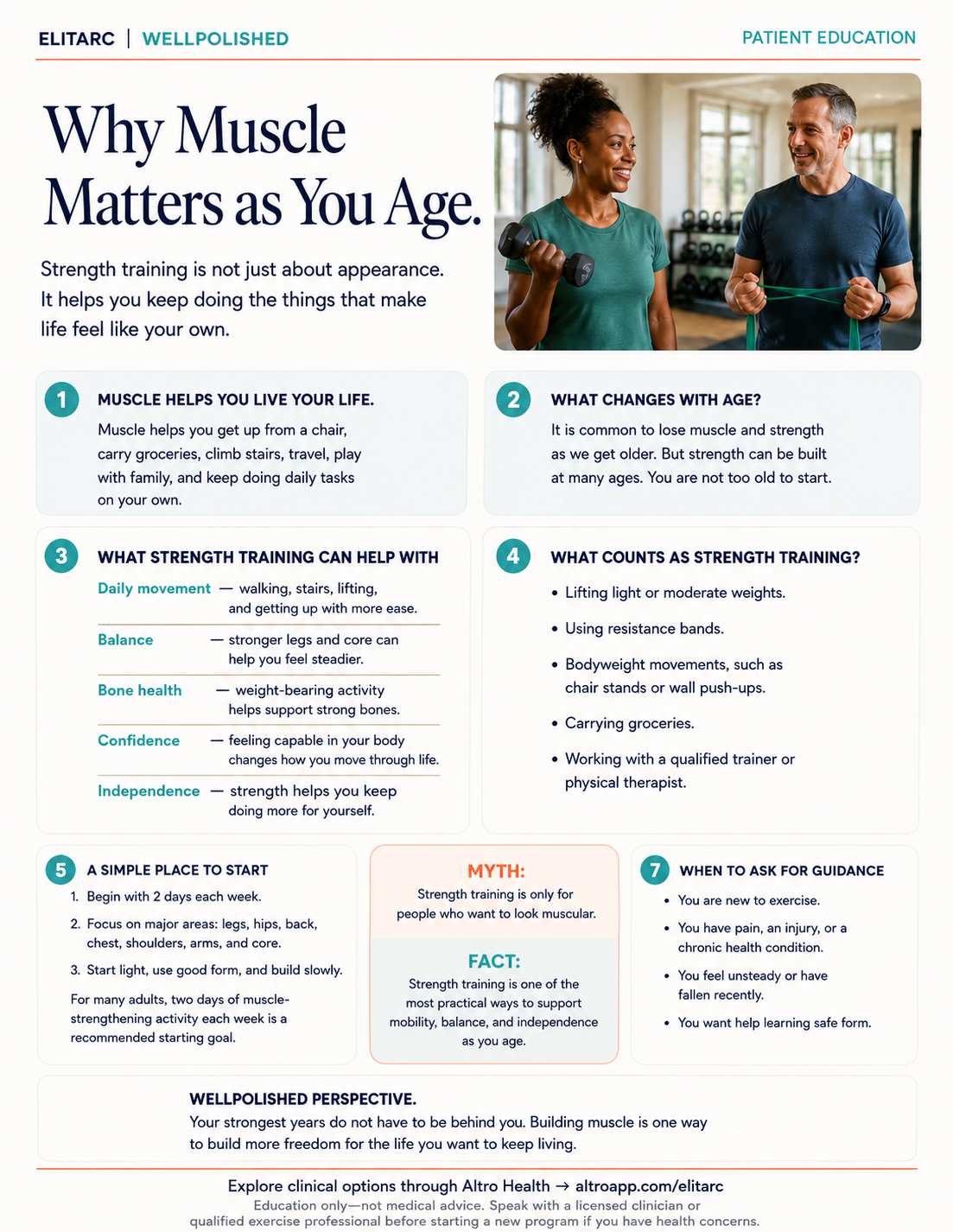 Quick Take: Muscle and strength as we age — plain-language patient education guide